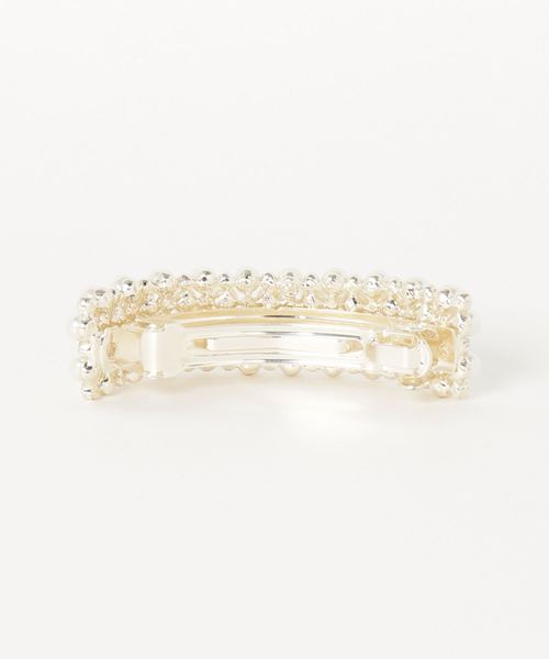 Cupid Heart(キューピッドハート)の「【Cupid Heart】結婚式アクセサリー パールビジュースクエアバレッタ(バレッタ/ヘアクリップ・レディース・ゴールド・MEDIUM)」の2枚目の写真