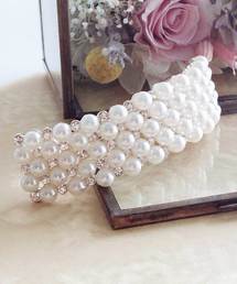 Cupid Heart | 【Cupid Heart】結婚式アクセサリー パールビジュースクエアバレッタ(バレッタ/ヘアクリップ)