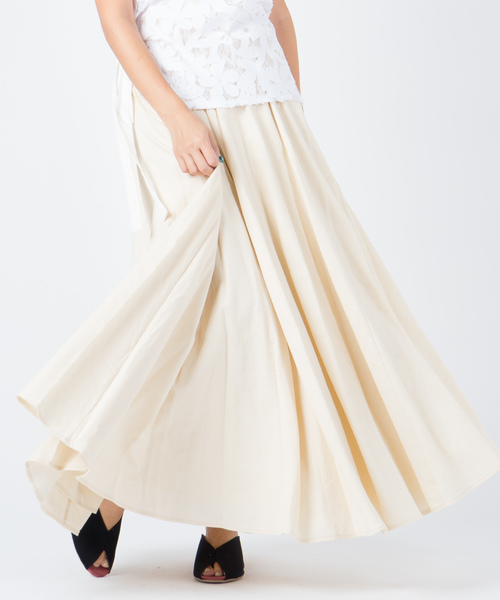 LAYMEE(レイミー)の「Lian flare SK / リアンフレアスカート(スカート)」|アイボリー
