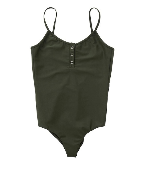 SEA(シー)の「ヘンリーネックスイムスーツ(水着・レディース・カーキ/チョコ・34/32)」の5枚目の写真