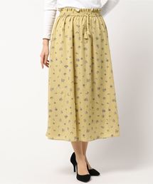 earth music&ecology | ウエストタッセル花柄ギャザースカート ●(スカート)