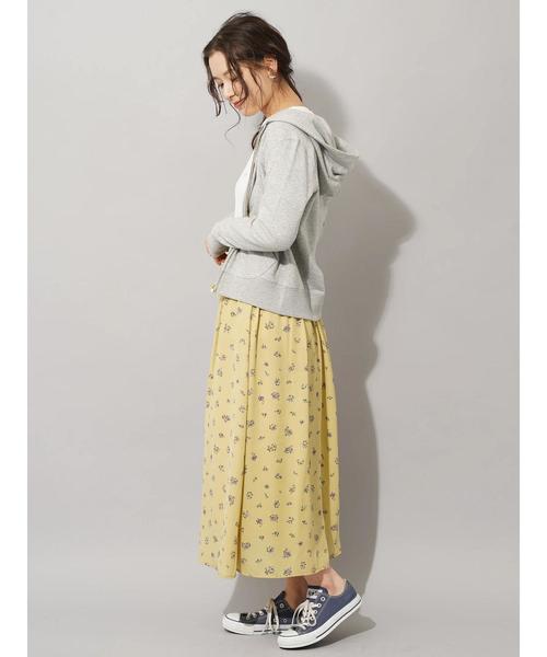 earth music&ecology（アースミュージックアンドエコロジー）の「ウエストタッセル花柄ギャザースカート ●（スカート・レディース・ブラック/ライトイエロー/ライトピンク・FREE）」の12枚目の写真