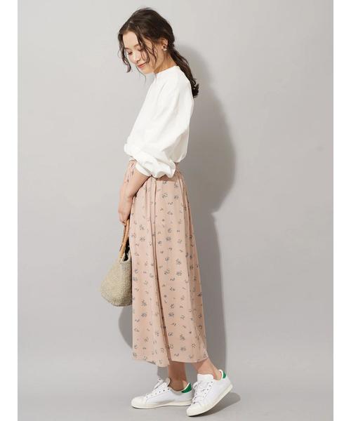 earth music&ecology（アースミュージックアンドエコロジー）の「ウエストタッセル花柄ギャザースカート ●（スカート・レディース・ブラック/ライトイエロー/ライトピンク・FREE）」の16枚目の写真