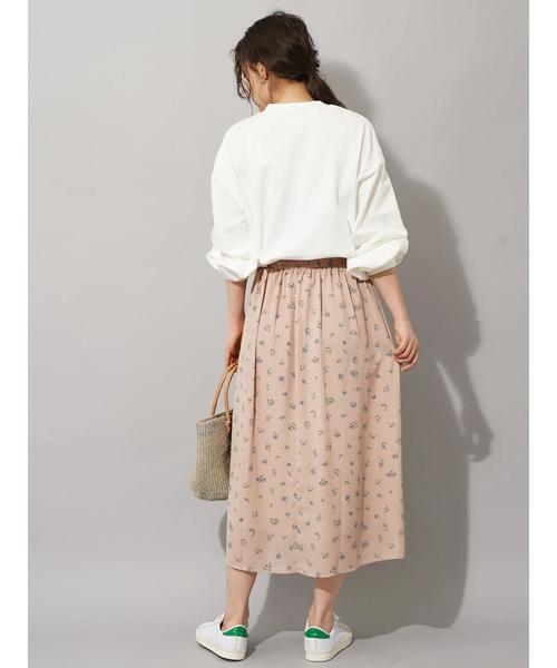 earth music&ecology（アースミュージックアンドエコロジー）の「ウエストタッセル花柄ギャザースカート ●（スカート・レディース・ブラック/ライトイエロー/ライトピンク・FREE）」の19枚目の写真