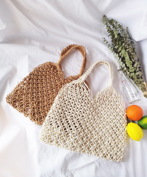 ABITOKYO（アビトーキョー）の「メッシュトートカゴバッグ（かごバッグ・レディース・ベージュ/アイボリー・FREE）」の3枚目の写真