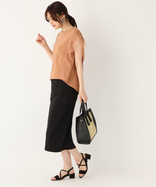 GLOBAL WORK（グローバルワーク）の「カタレースＴ半袖/836568（Tシャツ/カットソー・レディース・ブラック/ネイビー/オフホワイト/ベージュ系その他3・MEDIUM/LARGE）」の8枚目の写真