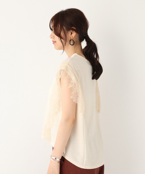 GLOBAL WORK（グローバルワーク）の「カタレースＴ半袖/836568（Tシャツ/カットソー・レディース・ブラック/ネイビー/オフホワイト/ベージュ系その他3・MEDIUM/LARGE）」の12枚目の写真