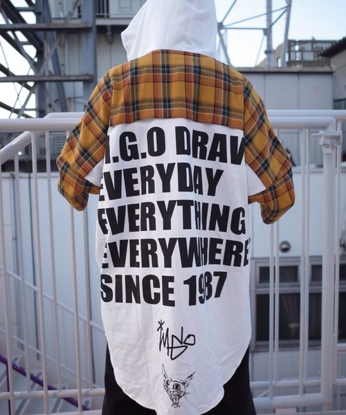 rovtski(ロフトスキー)の「【ビッグシルエット】JERZY CHECK MIX MIX HOOD SHIRT/オーバーサイズ ジャージ チェックミックス フードシャツ(シャツ/ブラウス・レディース・ホワイト×ブラック/ホワイト系その他/ホワイト×イエロー・FREE)」の20枚目の写真