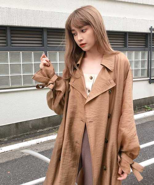 ナイスクラップ シースルートレンチコート　ピンク one after another NICE CLAUPのトレンチコート（ピンク系）を