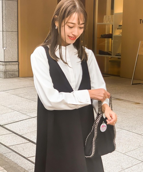 KOBE LETTUCE（コウベレタス）の「3タイプブラウス【セットアップOK】（シャツ/ブラウス・レディース・モカ/ライトカーキ/ホワイト系その他/ブラウン系その他/グリーン系その他/オレンジ系その他/グリーン系その他2/ダークオレンジ/オレンジ系その他2/ホワイト系その他2/ホワイト系その他3/ブラウン系その他2/ブラウン系その他3/ブラウン系その他4/ブラウン系その他5/ホワイト系その他4/ブラウン系その他6/ブラウン系その他7/レッド系その他3/グリーン系その他5/ボルドー/カーキ/グリーン系その他4/レッド系その他2/レッド系その他/グリーン系その他3/ネイビー/ピンク系その他2/ホワイト系その他5/ピンク系その他3/ベージュ系その他/ピンク系その他4/ブルー系その他2/オフホワイト/ピンク系その他/ベージュ・2/1/3/4/6/5）」の8枚目の写真