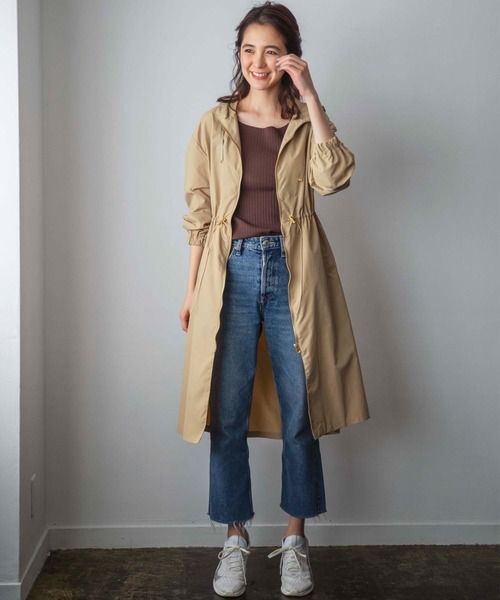 GeeRA（ジーラ）の「ロング丈マウンテンパーカー（マウンテンパーカー・レディース・ベージュ/カーキ/ネイビー・MEDIUM/LARGE/X-LARGE）」の4枚目の写真