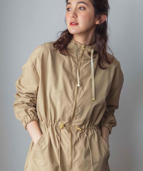 GeeRA（ジーラ）の「ロング丈マウンテンパーカー（マウンテンパーカー・レディース・ベージュ/カーキ/ネイビー・MEDIUM/LARGE/X-LARGE）」の8枚目の写真