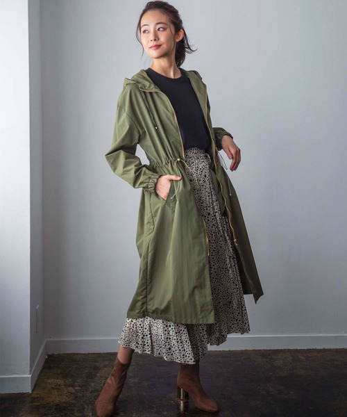 GeeRA（ジーラ）の「ロング丈マウンテンパーカー（マウンテンパーカー・レディース・ベージュ/カーキ/ネイビー・MEDIUM/LARGE/X-LARGE）」の10枚目の写真