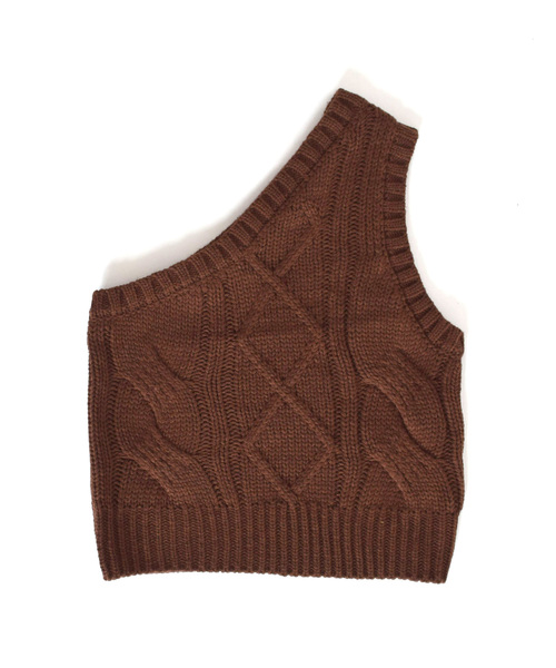 Closet ダブルクローゼット のファッション W Closet ダブルクローゼット のニット セーター ワンショルダーケーブルニット を購入できます W W ワンショルダーケーブルニット ニット セーター 憧れのの