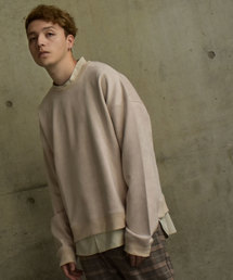 ポリスエード袖ボリュームスウェットトレーナー