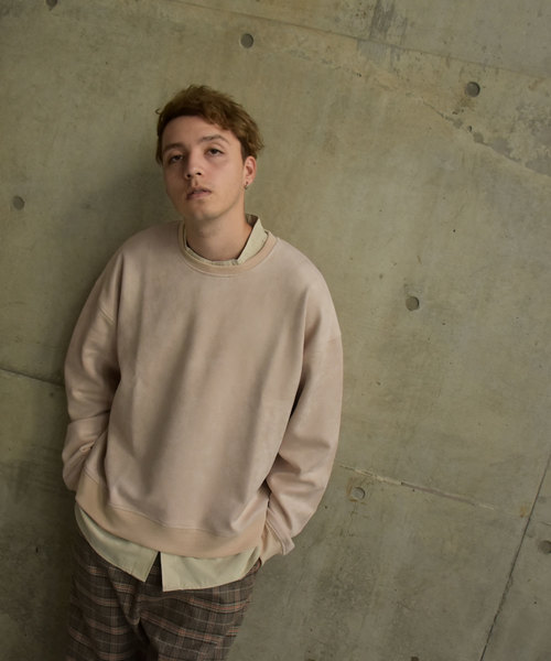 NILWAY（ニルウェイ）の「ポリスエード袖ボリュームスウェットトレーナー（スウェット・メンズ・ライトグレー/ブラック/ベージュ・MEDIUM/LARGE/X-LARGE）」の4枚目の写真