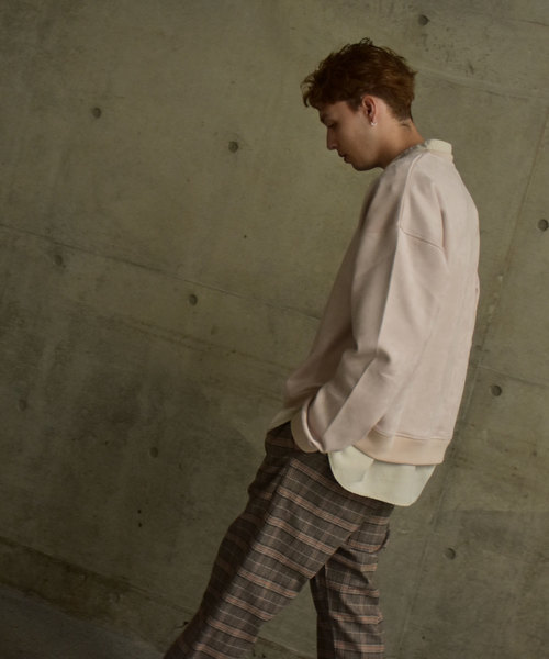 NILWAY（ニルウェイ）の「ポリスエード袖ボリュームスウェットトレーナー（スウェット・メンズ・ライトグレー/ブラック/ベージュ・MEDIUM/LARGE/X-LARGE）」の5枚目の写真