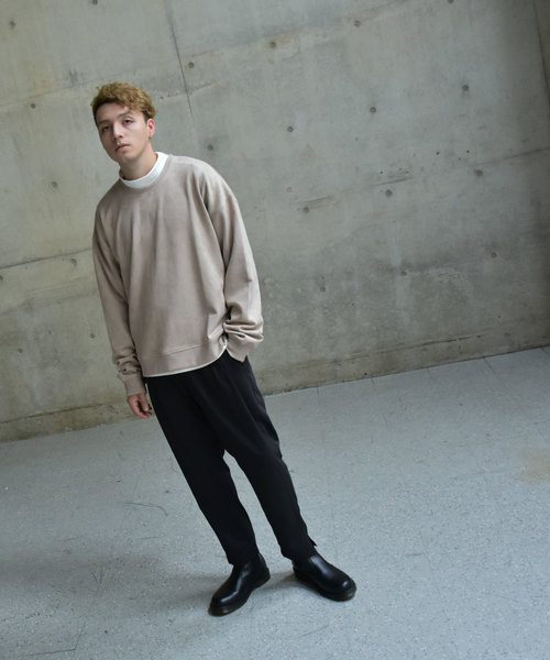 NILWAY（ニルウェイ）の「ポリスエード袖ボリュームスウェットトレーナー（スウェット・メンズ・ライトグレー/ブラック/ベージュ・MEDIUM/LARGE/X-LARGE）」の8枚目の写真