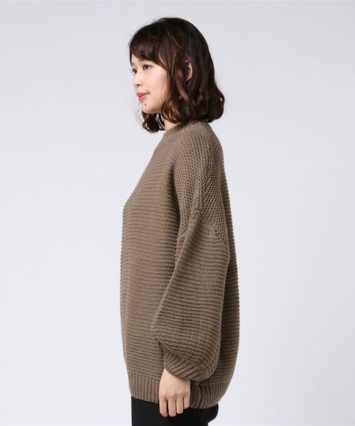 rps(アールピーエス)の「ボリューム袖ガーター編みニットプルオーバー(ニット/セーター・レディース・ブラウン/キャメル/ブルーグリーン/アイボリー・M)」の15枚目の写真