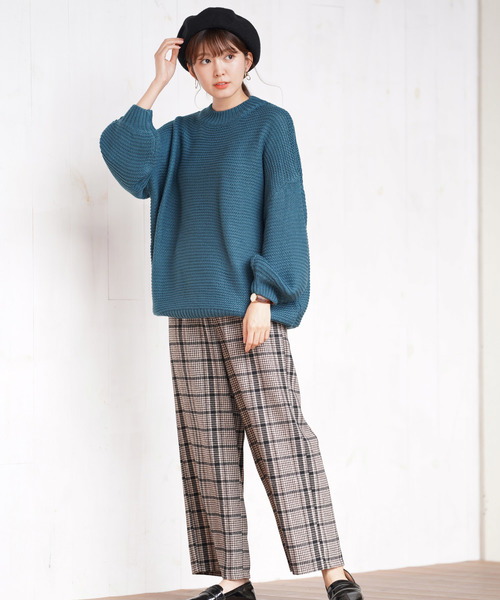 rps(アールピーエス)の「ボリューム袖ガーター編みニットプルオーバー(ニット/セーター・レディース・ブラウン/キャメル/ブルーグリーン/アイボリー・M)」の7枚目の写真