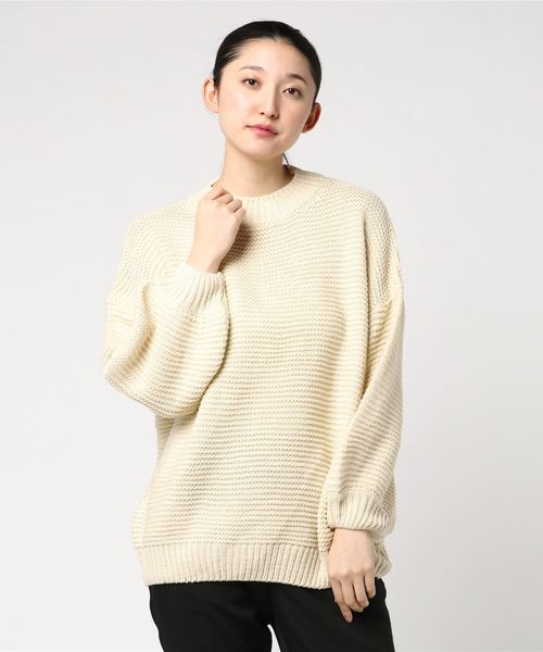 rps(アールピーエス)の「ボリューム袖ガーター編みニットプルオーバー(ニット/セーター・レディース・ブラウン/キャメル/ブルーグリーン/アイボリー・M)」の18枚目の写真