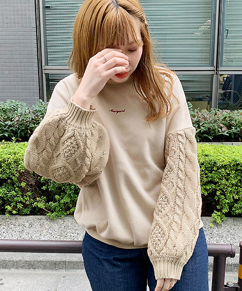 apres jour(アプレジュール)の「袖ケーブルスウェット【ZOZOTOWN限定アイテム】(スウェット・レディース・アイボリー/モカ/スモークピンク/ライトベージュ・フリー)」の11枚目の写真