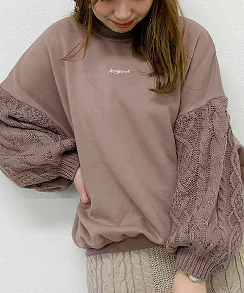 apres jour(アプレジュール)の「袖ケーブルスウェット【ZOZOTOWN限定アイテム】(スウェット・レディース・アイボリー/モカ/スモークピンク/ライトベージュ・フリー)」の14枚目の写真