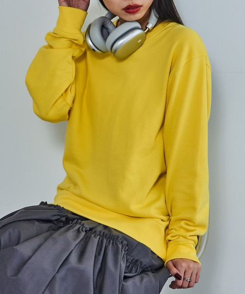 Printstar（プリントスター）の「ライトな厚みが丁度いい【Printstar】premium light crew neck sweat / プレミアム ライトクルーネック スウェット トレーナー 裏毛 裏パイル地 無地 ベーシック 8.4オンス 00219（スウェット・レディース・アイボリー/グレー/ブラック/ホワイト/イエロー/ブルー/ネイビー/グリーン/パープル/ライトベージュ/スカイブルー/バーガンディー/ピンク/レッド/ダークグリーン・L/XL/S/M/2XL）」の12枚目の写真