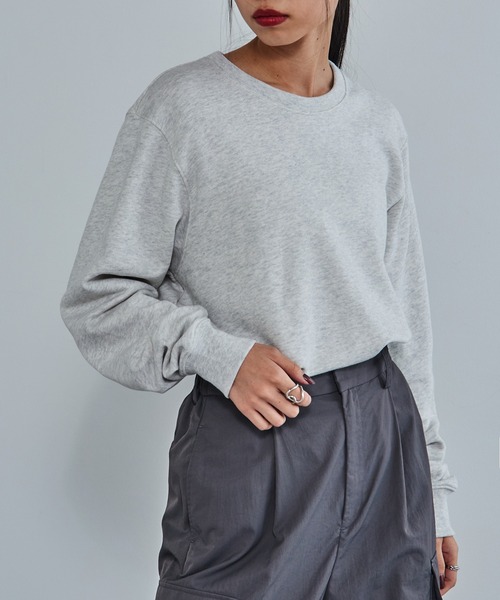 Printstar（プリントスター）の「ライトな厚みが丁度いい【Printstar】premium light crew neck sweat / プレミアム ライトクルーネック スウェット トレーナー 裏毛 裏パイル地 無地 ベーシック 8.4オンス 00219（スウェット・レディース・アイボリー/グレー/ブラック/ホワイト/イエロー/ブルー/ネイビー/グリーン/パープル/ライトベージュ/スカイブルー/バーガンディー/ピンク/レッド/ダークグリーン・L/XL/S/M/2XL）」の3枚目の写真