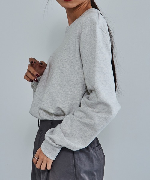 Printstar（プリントスター）の「ライトな厚みが丁度いい【Printstar】premium light crew neck sweat / プレミアム ライトクルーネック スウェット トレーナー 裏毛 裏パイル地 無地 ベーシック 8.4オンス 00219（スウェット・レディース・アイボリー/グレー/ブラック/ホワイト/イエロー/ブルー/ネイビー/グリーン/パープル/ライトベージュ/スカイブルー/バーガンディー/ピンク/レッド/ダークグリーン・L/XL/S/M/2XL）」の21枚目の写真