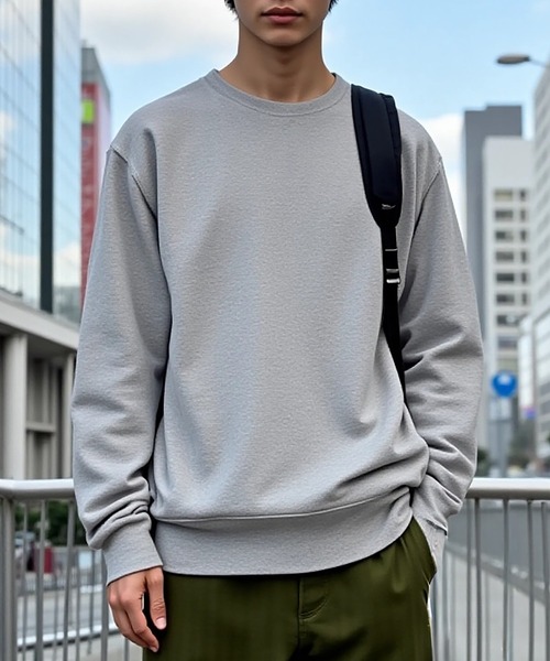 Printstar（プリントスター）の「ライトな厚みが丁度いい【Printstar】premium light crew neck sweat / プレミアム ライトクルーネック スウェット トレーナー 裏毛 裏パイル地 無地 ベーシック 8.4オンス 00219（スウェット・レディース・アイボリー/グレー/ブラック/ホワイト/イエロー/ブルー/ネイビー/グリーン/パープル/ライトベージュ/スカイブルー/バーガンディー/ピンク/レッド/ダークグリーン・L/XL/S/M/2XL）」の18枚目の写真