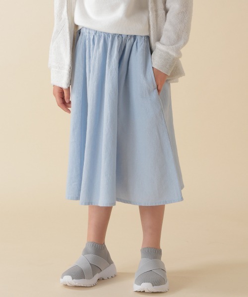 BAYFLOW（ベイフロー）の「[KIDS]リネンスカート（スカート・キッズ・ライトブルー/オレンジ/イエロー/グリーン/ベージュ・XX-LARGE/LARGE/X-LARGE/MEDIUM）」の4枚目の写真