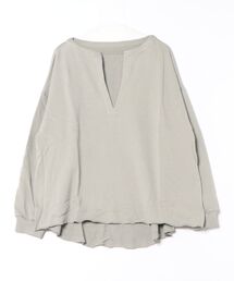 裏毛スウェットビッグシルエットキーネック