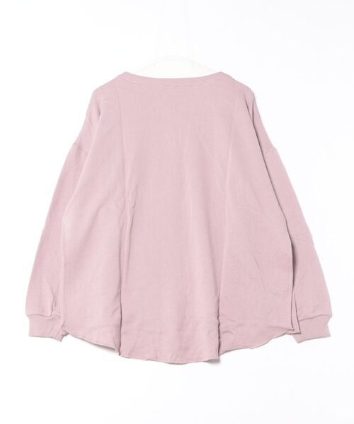 STYLEBLOCK（スタイルブロック）の「裏毛スウェットビッグシルエットキーネック（Tシャツ/カットソー・レディース・モカ/ブルー/ベージュ/ピンク/カーキ・M）」の6枚目の写真