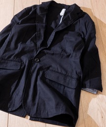 【i】綿麻ストレッチ7分テーラードジャケット