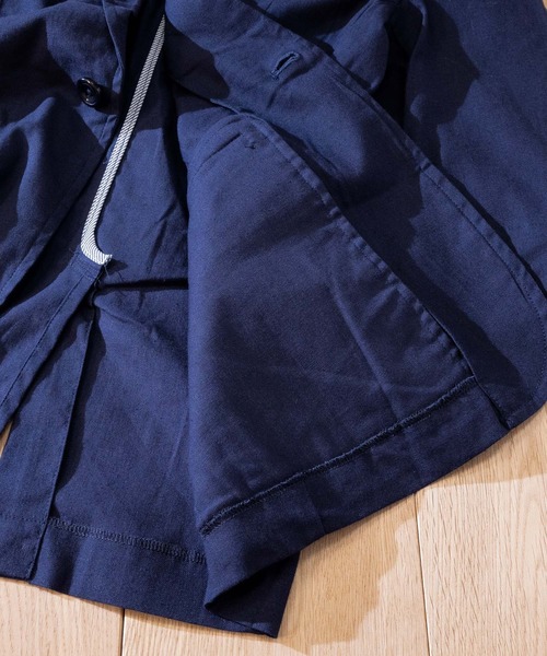 JOHN'S CLOSET（ジョンズクローゼット）の「【i】綿麻ストレッチ7分テーラードジャケット（テーラードジャケット・メンズ・ベージュ/ブラック/ネイビー/キナリ/カーキ・X-LARGE/MEDIUM/LARGE）」の6枚目の写真