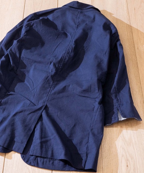 JOHN'S CLOSET（ジョンズクローゼット）の「【i】綿麻ストレッチ7分テーラードジャケット（テーラードジャケット・メンズ・ベージュ/ブラック/ネイビー/キナリ/カーキ・X-LARGE/MEDIUM/LARGE）」の14枚目の写真