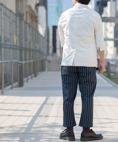 JOHN'S CLOSET（ジョンズクローゼット）の「【i】綿麻ストレッチ7分テーラードジャケット（テーラードジャケット・メンズ・ベージュ/ブラック/ネイビー/キナリ/カーキ・X-LARGE/MEDIUM/LARGE）」の17枚目の写真