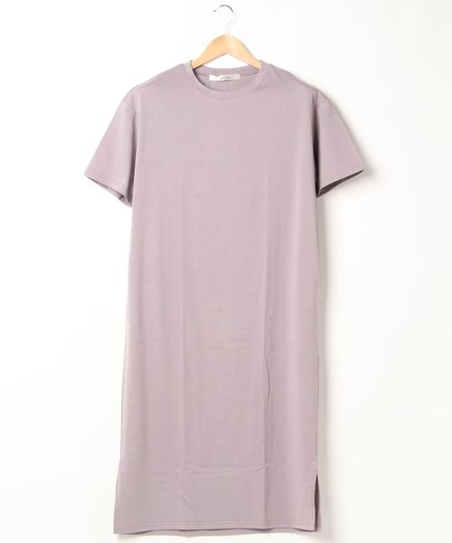 KOBE LETTUCE(コウベレタス)の「選べる2丈シンプルTシャツワンピース(ワンピース・レディース・ブラック/オフホワイト/ライトカーキ/ホワイト系その他/ブラック系その他/グリーン系その他/パープル系その他/キャメル/イエロー系その他/パープル系その他2・1/2)」の9枚目の写真