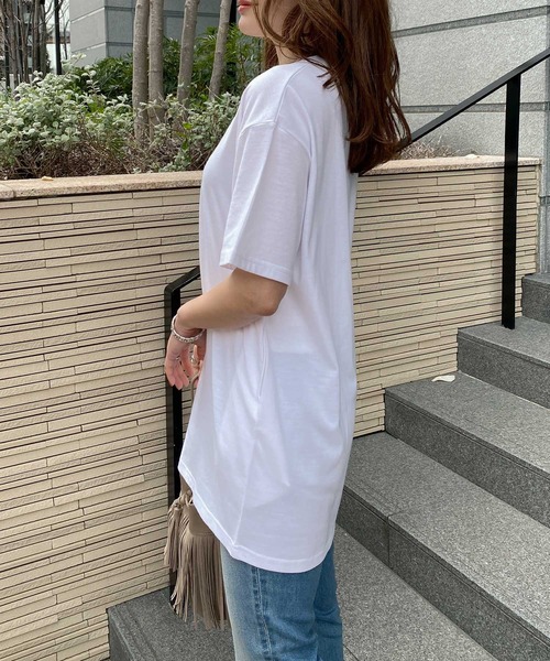 KOBE LETTUCE(コウベレタス)の「選べる2丈シンプルTシャツワンピース(ワンピース・レディース・ブラック/オフホワイト/ライトカーキ/ホワイト系その他/ブラック系その他/グリーン系その他/パープル系その他/キャメル/イエロー系その他/パープル系その他2・1/2)」の19枚目の写真