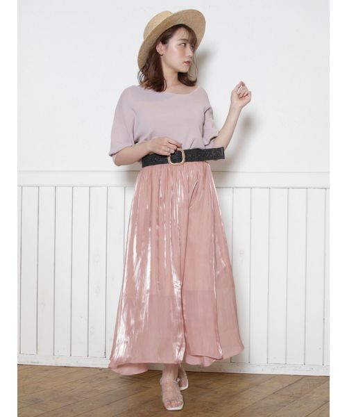 dazzlin（ダズリン）の「ミラーリングプリーツマキシスカート（スカート・レディース・ベージュ/オレンジ/ブルー・FREE）」の16枚目の写真