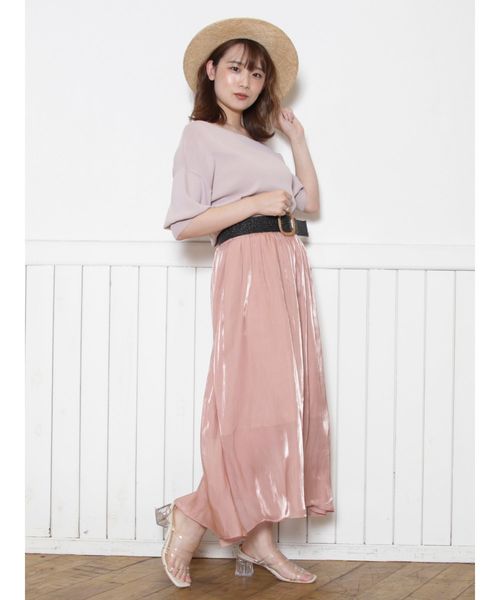 dazzlin（ダズリン）の「ミラーリングプリーツマキシスカート（スカート・レディース・ベージュ/オレンジ/ブルー・FREE）」の15枚目の写真