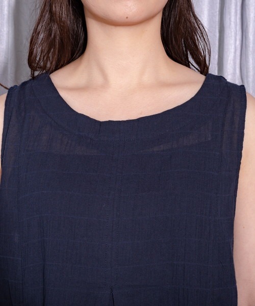 大きいサイズ Evlove 大きいサイズ レディース ワンピース イヴロヴ チェック ワンピース トップス 楊柳 ノースリーブ Tシャツ カットソー Evlove イヴロヴ のファッション