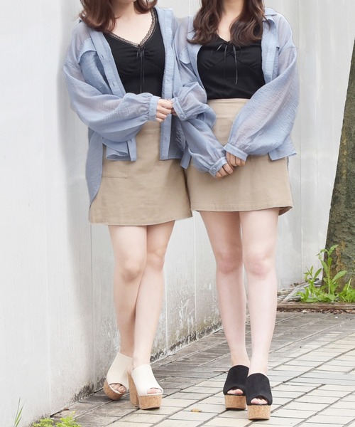 PairPair（ペアペア）の「シアーボリュームスリーブブラウス（シャツ/ブラウス・レディース・ブルー/スモークピンク/ミント/オフホワイト・FREE）」の16枚目の写真