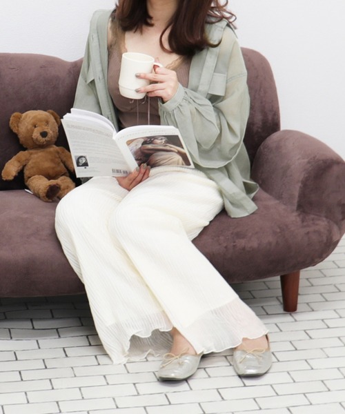 PairPair（ペアペア）の「シアーボリュームスリーブブラウス（シャツ/ブラウス・レディース・ブルー/スモークピンク/ミント/オフホワイト・FREE）」の6枚目の写真