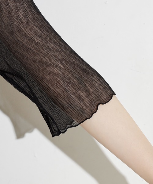 natural couture（ナチュラルクチュール）の「くしゅくしゅシアーブラウス+キャミソールセット（シャツ/ブラウス・レディース・ブラック/サックスブルー/アイボリー/モカ・FREE）」の21枚目の写真