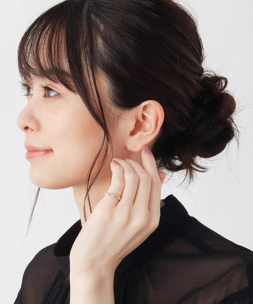 COCOSHNIK（ココシュニック）の「K10ミル×縦溝 ピンキーリング（リング・レディース・ホワイト系その他7・3号/5号）」の9枚目の写真