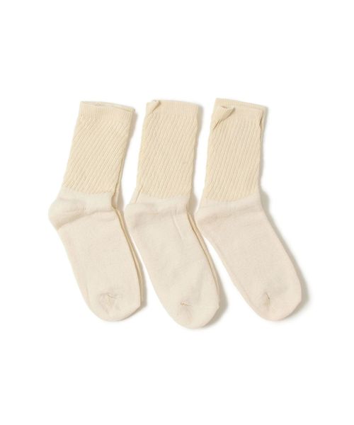 SHIPS any（シップス エニィ）の「ORGANIC THREADS: 3ピース レギュラー クルー ソックス（ソックス/靴下・メンズ・ナチュラル・ONE SIZE）」の5枚目の写真