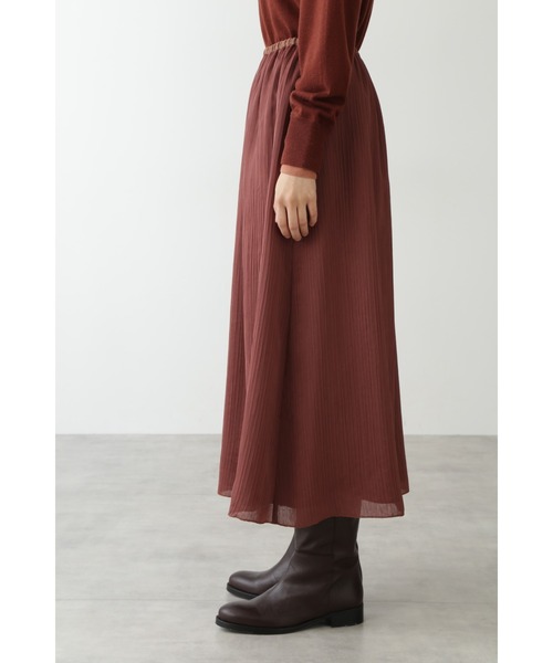 human woman(ヒューマンウーマン)の「ダブル楊柳スカート(スカート・レディース・ブラウン/ネイビー・SMALL/MEDIUM)」の9枚目の写真