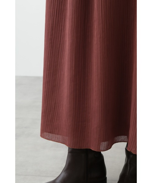 human woman(ヒューマンウーマン)の「ダブル楊柳スカート(スカート・レディース・ブラウン/ネイビー・SMALL/MEDIUM)」の8枚目の写真